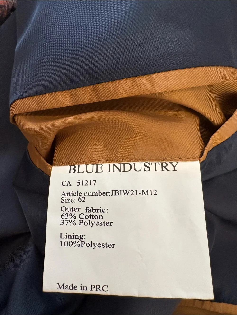 Blue Industry knit blazer sport jacket. Size 52.